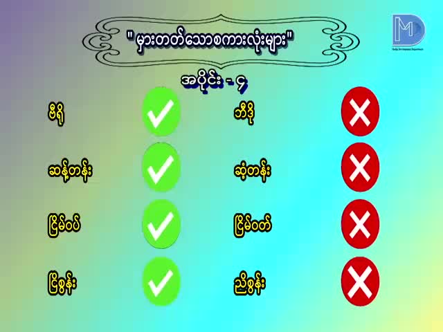 လေ့လာစရာမြန်မာစကားာမြန်မစာ(မှားတတ်သောစကားလုံးများ အပိုင်း-၄)